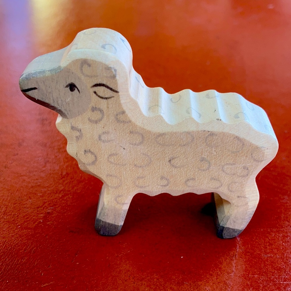 Holtztiger Sheep Wood Standing Toy Figure